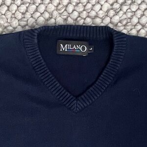 Milano Men’s Navy Blue V-neck Sweater